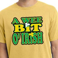 St Patricks Day Mens Shirt A Wee Bit Irish Shamrock Pigment Dyed Tee St Patricks Day Mens Shirt A Wee Bit Irish Shamrock Pigment Dyed Tee