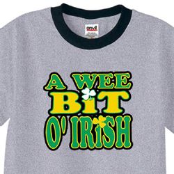 St Patricks Day Mens Shirt A Wee Bit Irish Shamrock Ringer Tee T-Shirt St Patricks Day Mens Shirt A Wee Bit Irish Shamrock Ringer Tee T-Shirt