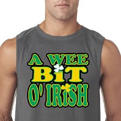 St Patricks Day Mens Shirt A Wee Bit Irish Shamrock Sleeveless Tee St Patricks Day Mens Shirt A Wee Bit Irish Shamrock Sleeveless Tee