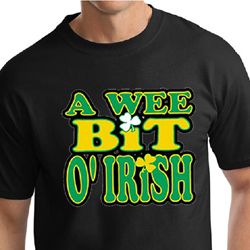 St Patricks Day Mens Shirt A Wee Bit Irish Shamrock Tall Tee T-Shirt St Patricks Day Mens Shirt A Wee Bit Irish Shamrock Tall Tee T-Shirt