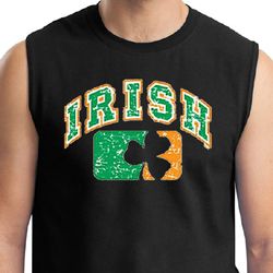St Patricks Day Mens Shirt Distressed Irish Shamrock Muscle Tee St Patricks Day Mens Shirt Distressed Irish Shamrock Muscle Tee