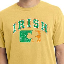 St Patricks Day Mens Shirt Distressed Irish Shamrock Pigment Dyed Tee St Patricks Day Mens Shirt Distressed Irish Shamrock Pigment Dyed Tee