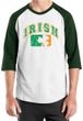St Patricks Day Mens Shirt Distressed Irish Shamrock Raglan Tee