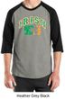 St Patricks Day Mens Shirt Distressed Irish Shamrock Raglan Tee