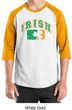 St Patricks Day Mens Shirt Distressed Irish Shamrock Raglan Tee