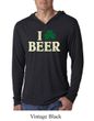 St Patricks Day Mens Shirt I Love Beer Lightweight Hoodie Tee T-Shirt