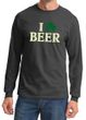 St Patricks Day Mens Shirt I Love Beer Long Sleeve Tee T-Shirt