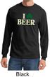 St Patricks Day Mens Shirt I Love Beer Long Sleeve Tee T-Shirt