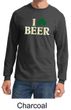 St Patricks Day Mens Shirt I Love Beer Long Sleeve Tee T-Shirt