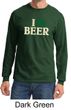 St Patricks Day Mens Shirt I Love Beer Long Sleeve Tee T-Shirt