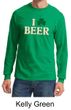 St Patricks Day Mens Shirt I Love Beer Long Sleeve Tee T-Shirt