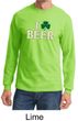 St Patricks Day Mens Shirt I Love Beer Long Sleeve Tee T-Shirt