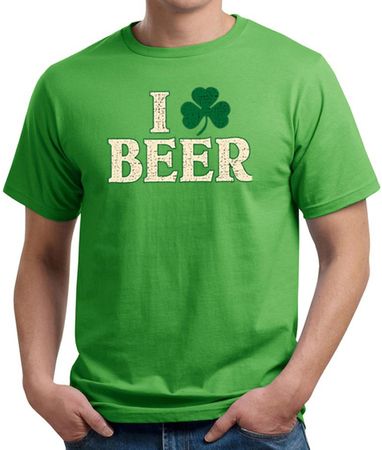 St Patricks Day Mens Shirt I Love Beer Organic Tee T-Shirt