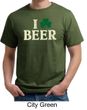 St Patricks Day Mens Shirt I Love Beer Organic Tee T-Shirt