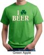 St Patricks Day Mens Shirt I Love Beer Organic Tee T-Shirt