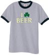 St Patricks Day Mens Shirt I Love Beer Ringer Tee T-Shirt