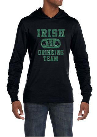 St Patricks Day Mens Shirt Irish Drinking Team Lightweight Hoodie Tee