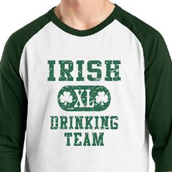 St Patricks Day Mens Shirt Irish Drinking Team Raglan Tee T-Shirt St Patricks Day Mens Shirt Irish Drinking Team Raglan Tee T-Shirt