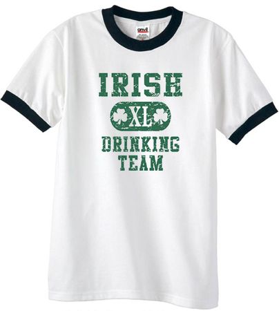 St Patricks Day Mens Shirt Irish Drinking Team Ringer Tee T-Shirt