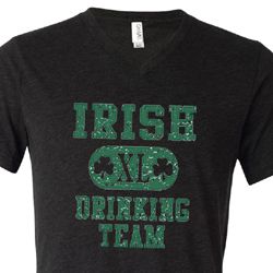St Patricks Day Mens Shirt Irish Drinking Team Tri Blend V-neck Tee St Patricks Day Mens Shirt Irish Drinking Team Tri Blend V-neck Tee