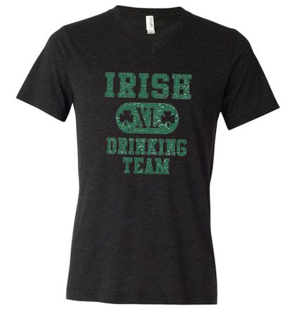 St Patricks Day Mens Shirt Irish Drinking Team Tri Blend V-neck Tee