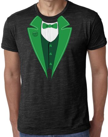 St Patricks Day Mens Shirt Irish Tuxedo Burnout Tee T-Shirt