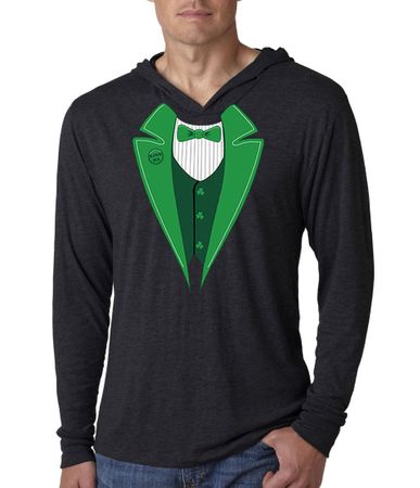 St Patricks Day Mens Shirt Irish Tuxedo Lightweight Hoodie Tee