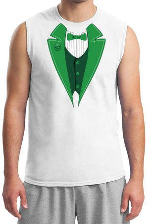 St Patricks Day Mens Shirt Irish Tuxedo Muscle Tee T-Shirt