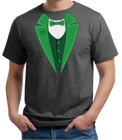 St Patricks Day Mens Shirt Irish Tuxedo Organic Tee T-Shirt