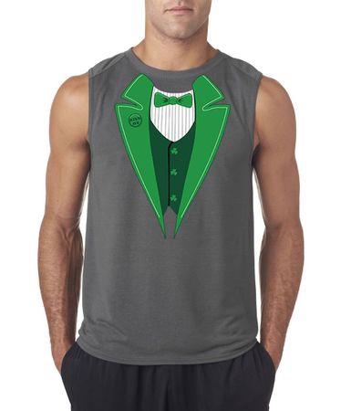 St Patricks Day Mens Shirt Irish Tuxedo Sleeveles Tee T-Shirt