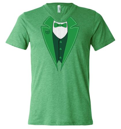 St Patricks Day Mens Shirt Irish Tuxedo Tri Blend V-neck Tee T-Shirt