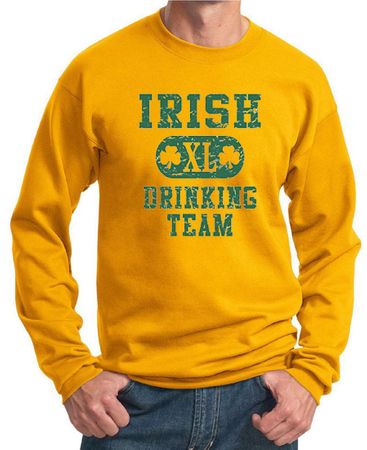 St Patricks Day Mens Sweatshirt Irish Drinking Team Sweat Shirt