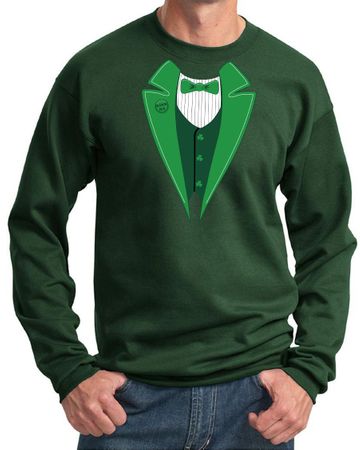 St Patricks Day Mens Sweatshirt Irish Tuxedo Sweat Shirt