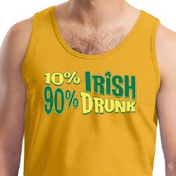 St Patricks Day Mens Tanktop 10% Irish 90% Drunk Tank Top