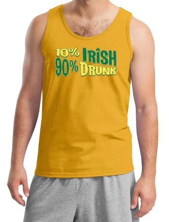 St Patricks Day Mens Tanktop 10% Irish 90% Drunk Tank Top