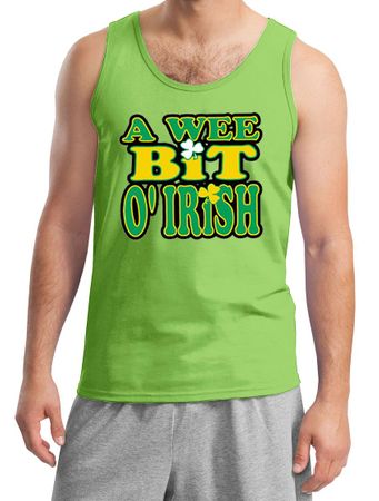 St Patricks Day Mens Tanktop A Wee Bit Irish Shamrock Tank Top