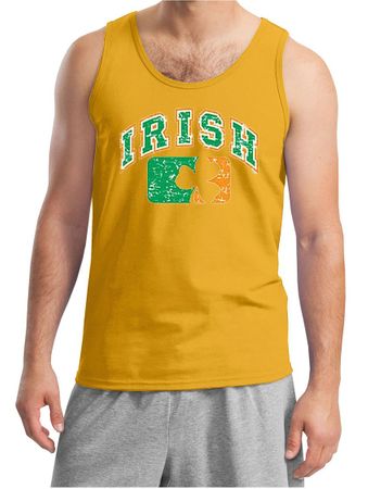 St Patricks Day Mens Tanktop Distressed Irish Shamrock Tank Top