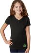 St Patricks Day Shamrock Patch Bottom Print Girls V-neck
