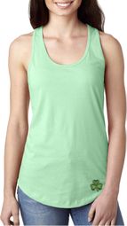 St Patricks Day Shamrock Patch Bottom Print Ladies Ideal Tank Top St Patricks Day Shamrock Patch Bottom Print Ladies Ideal Tank Top