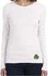 St Patricks Day Shamrock Patch Bottom Print Ladies Long Sleeve