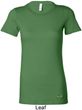 St Patricks Day Shamrock Patch Bottom Print Ladies Longer Length Tee