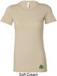 St Patricks Day Shamrock Patch Bottom Print Ladies Longer Length Tee
