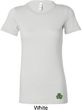 St Patricks Day Shamrock Patch Bottom Print Ladies Longer Length Tee