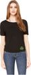 St Patricks Day Shamrock Patch Bottom Print Ladies Open Back Tee