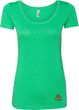 St Patricks Day Shamrock Patch Bottom Print Ladies Scoop Neck