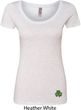 St Patricks Day Shamrock Patch Bottom Print Ladies Scoop Neck