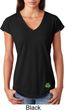 St Patricks Day Shamrock Patch Bottom Print Ladies Tri Blend V-neck