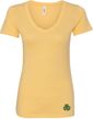St Patricks Day Shamrock Patch Bottom Print Ladies V-Neck