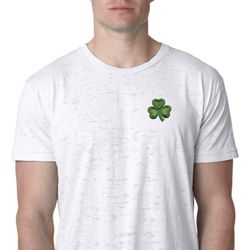 St Patricks Day Shamrock Patch Pocket Print Burnout Shirt St Patricks Day Shamrock Patch Pocket Print Burnout Shirt