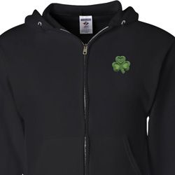 St Patricks Day Shamrock Patch Pocket Print Full Zip Hoodie St Patricks Day Shamrock Patch Pocket Print Full Zip Hoodie